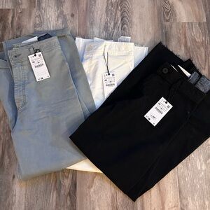 (3) Zara Marine Straight pants